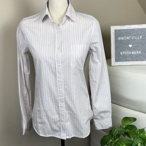 NWT Prince And Fox White Striped Button Down Small